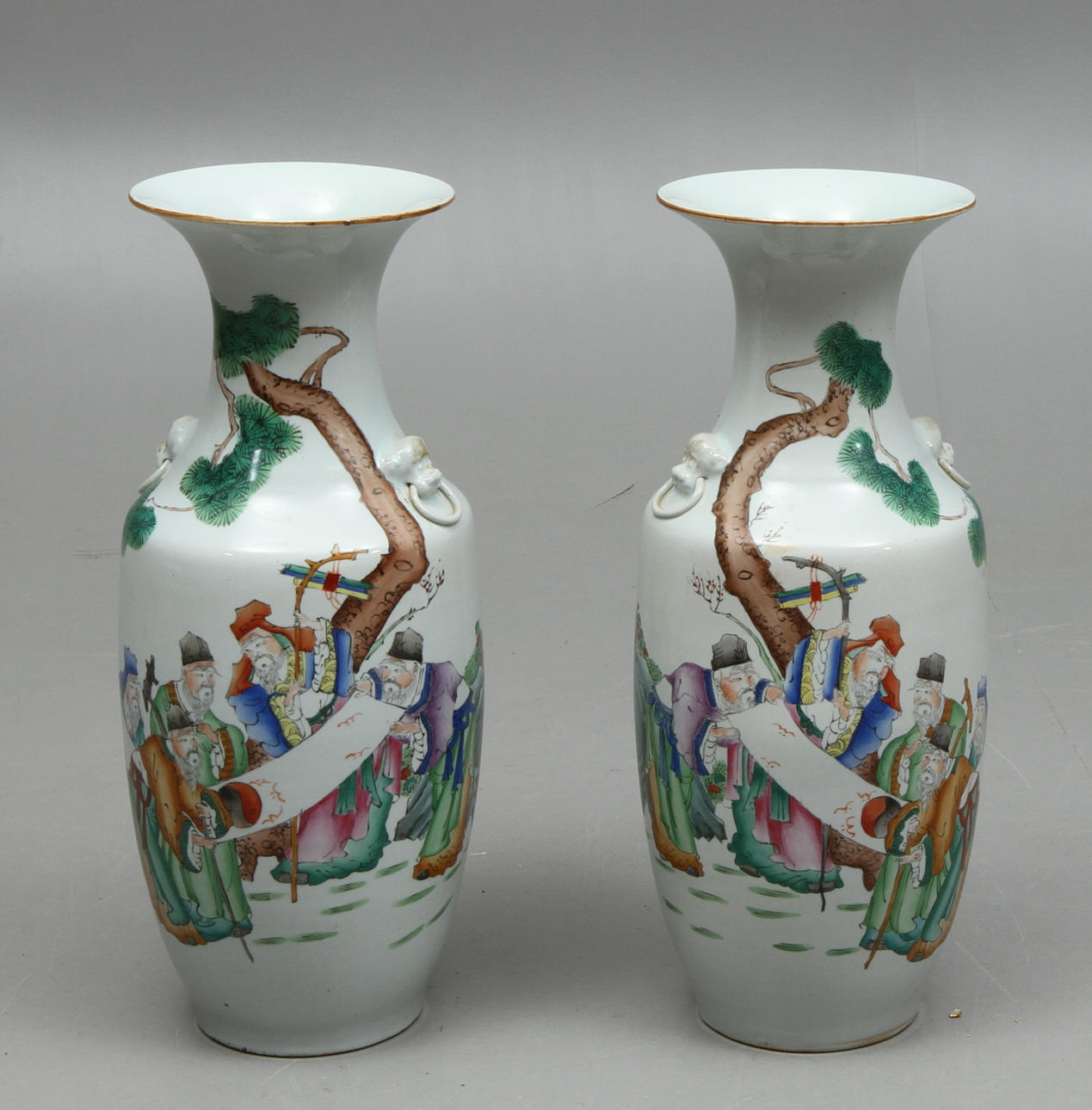 GOLVVASER, ett par, porslin, Kina.