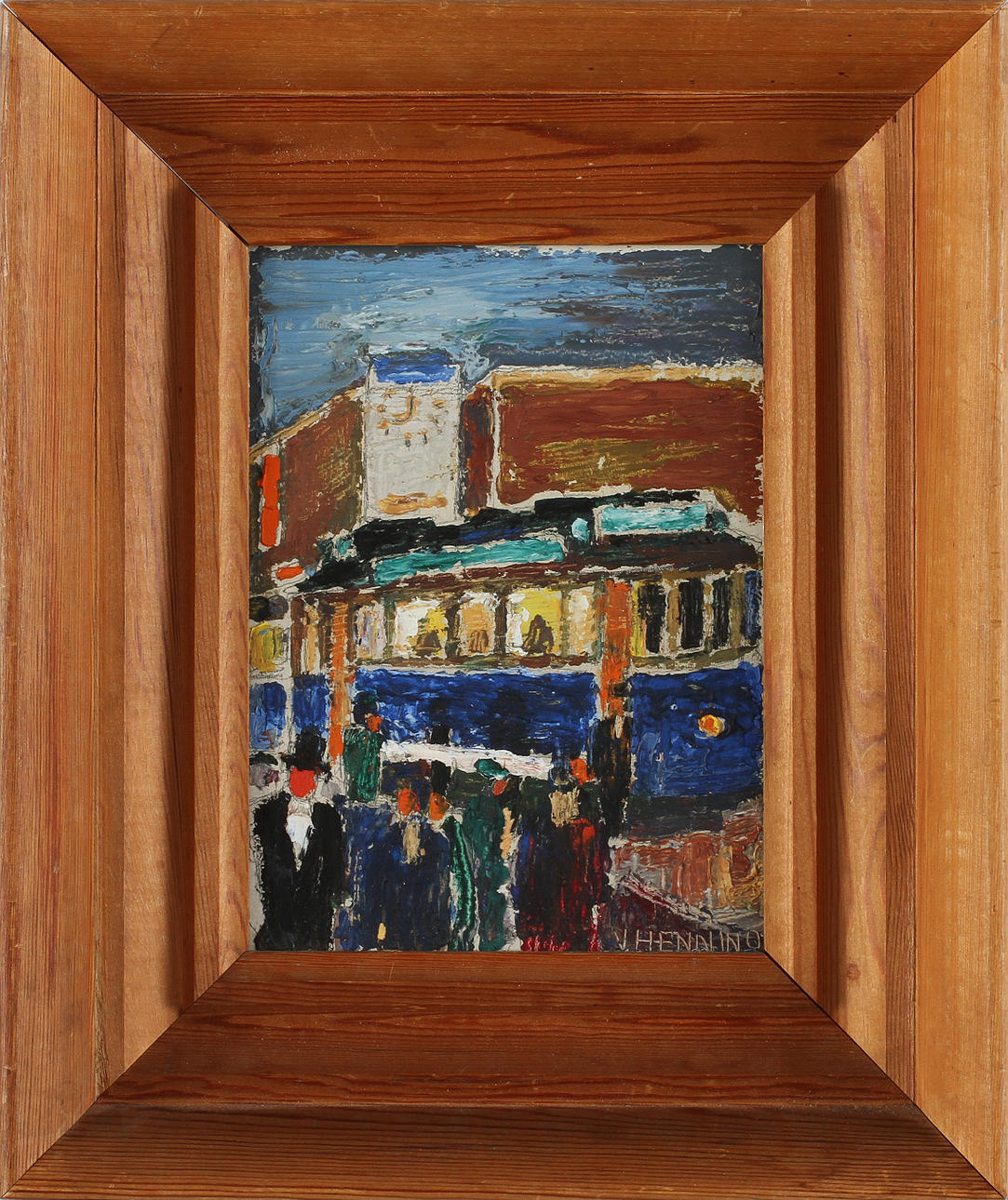 VILHELM HENNING. Olja på pannå, signerad.