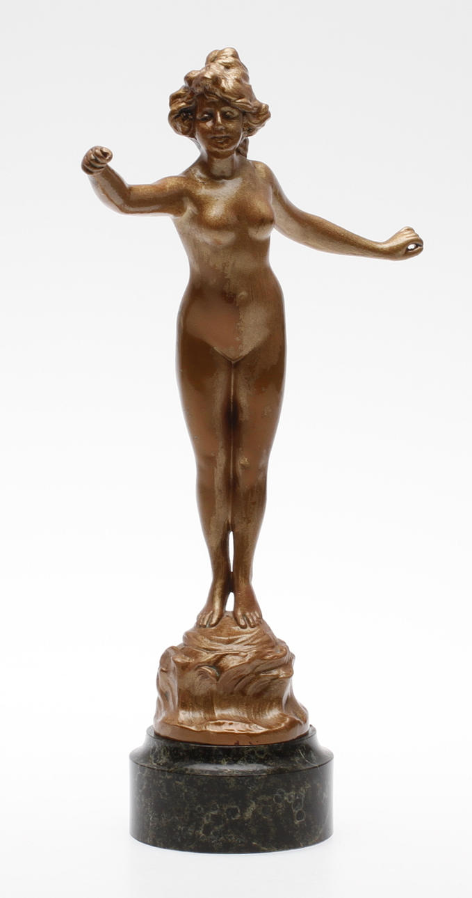 SKULPTUR, metall och sten, signerad, 1900-tal.