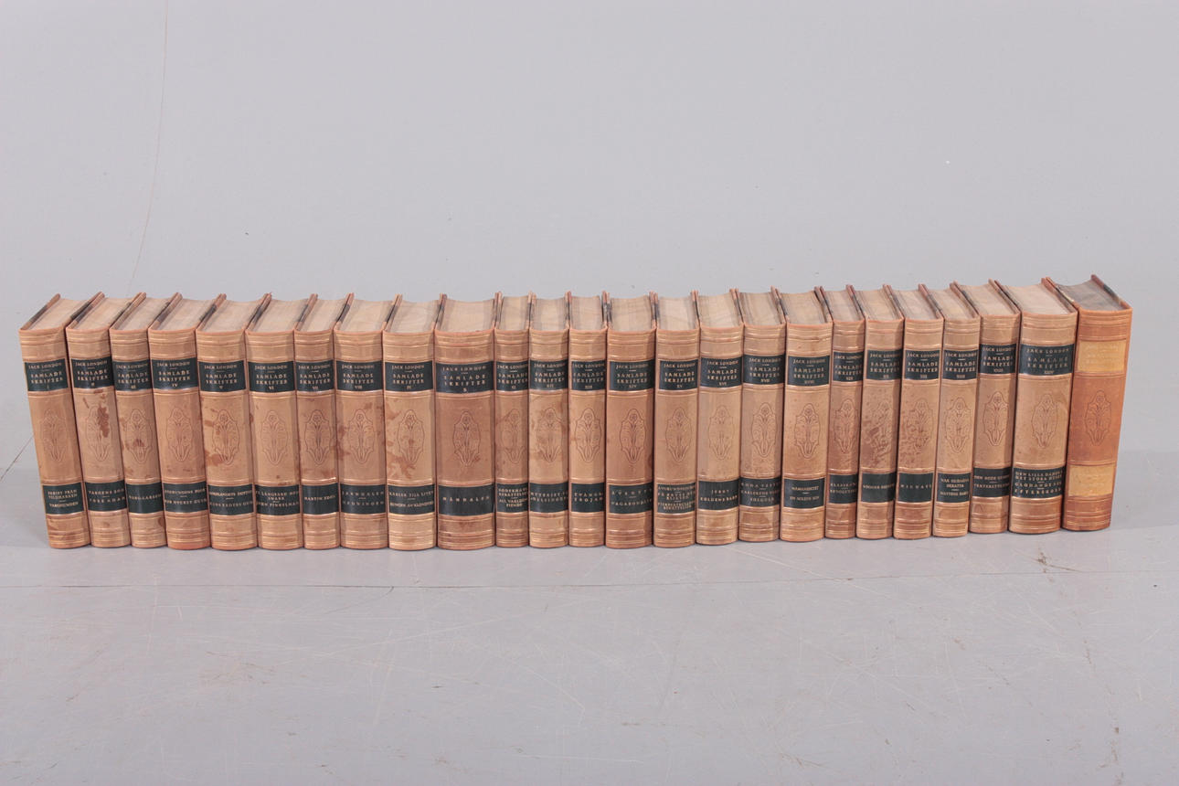 PARTI BÖCKER, Jack London, Samlade Skrifter, 25 stycken.