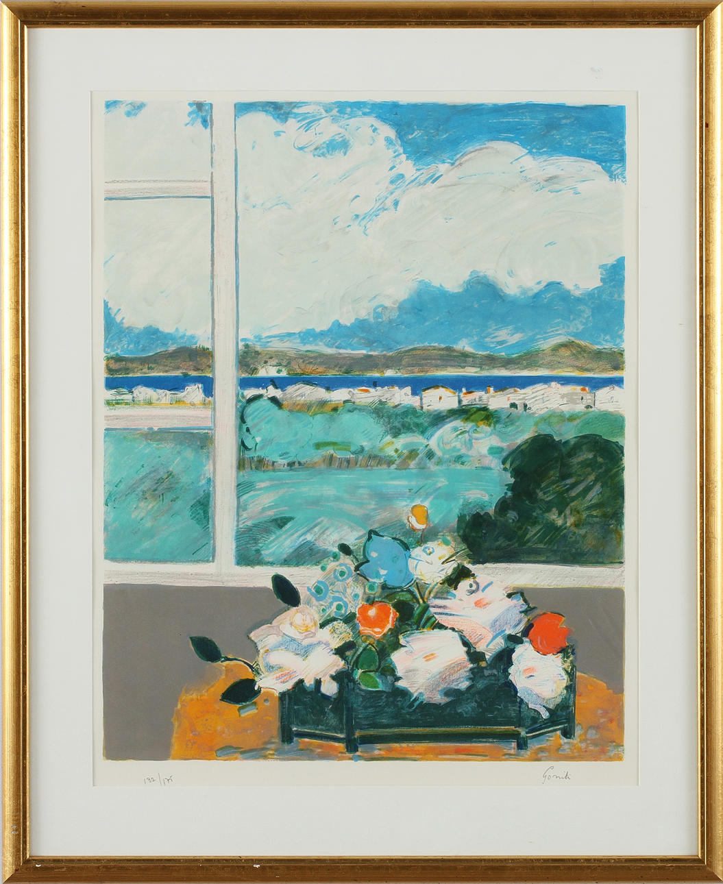 J GORITI. Färglitografi, signerad och numrerad 132/175.