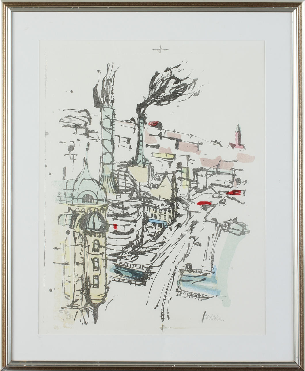 YNGVE STÉEN. Färglitografi, signerad och numrerad 50/50.