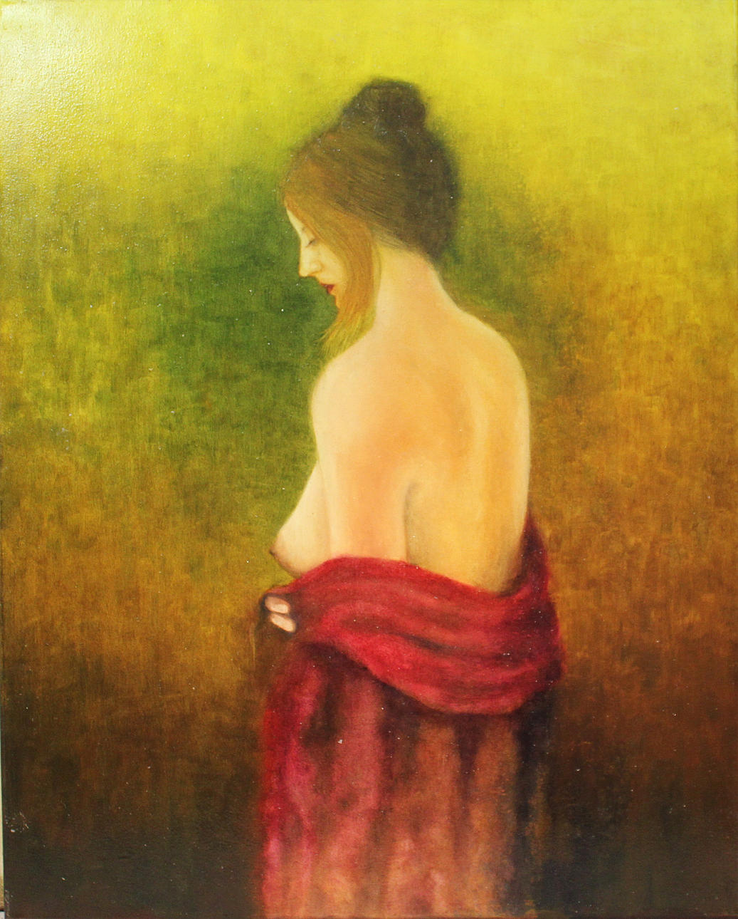 ANTHONY ISWANDI. Modell. Olja på duk. Signerad A. Iswandi.