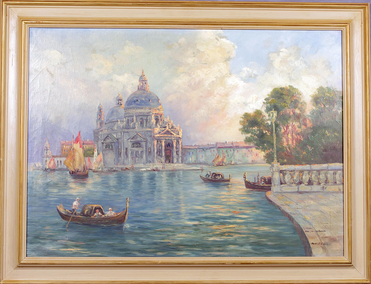 OKÄND KONSTNÄR. Venedig, olja på duk.