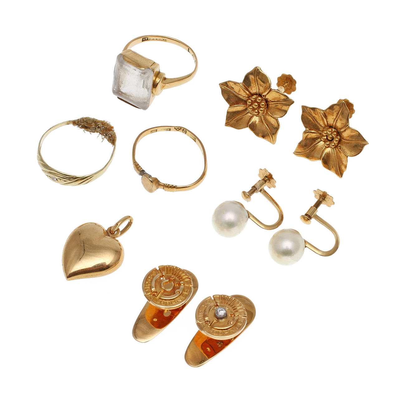 GULD, 10 delar, ca 20 gram brutto.