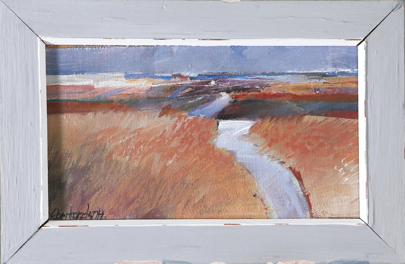 EBBE EBERHARDSON. Landscape, oil on Board, signed.