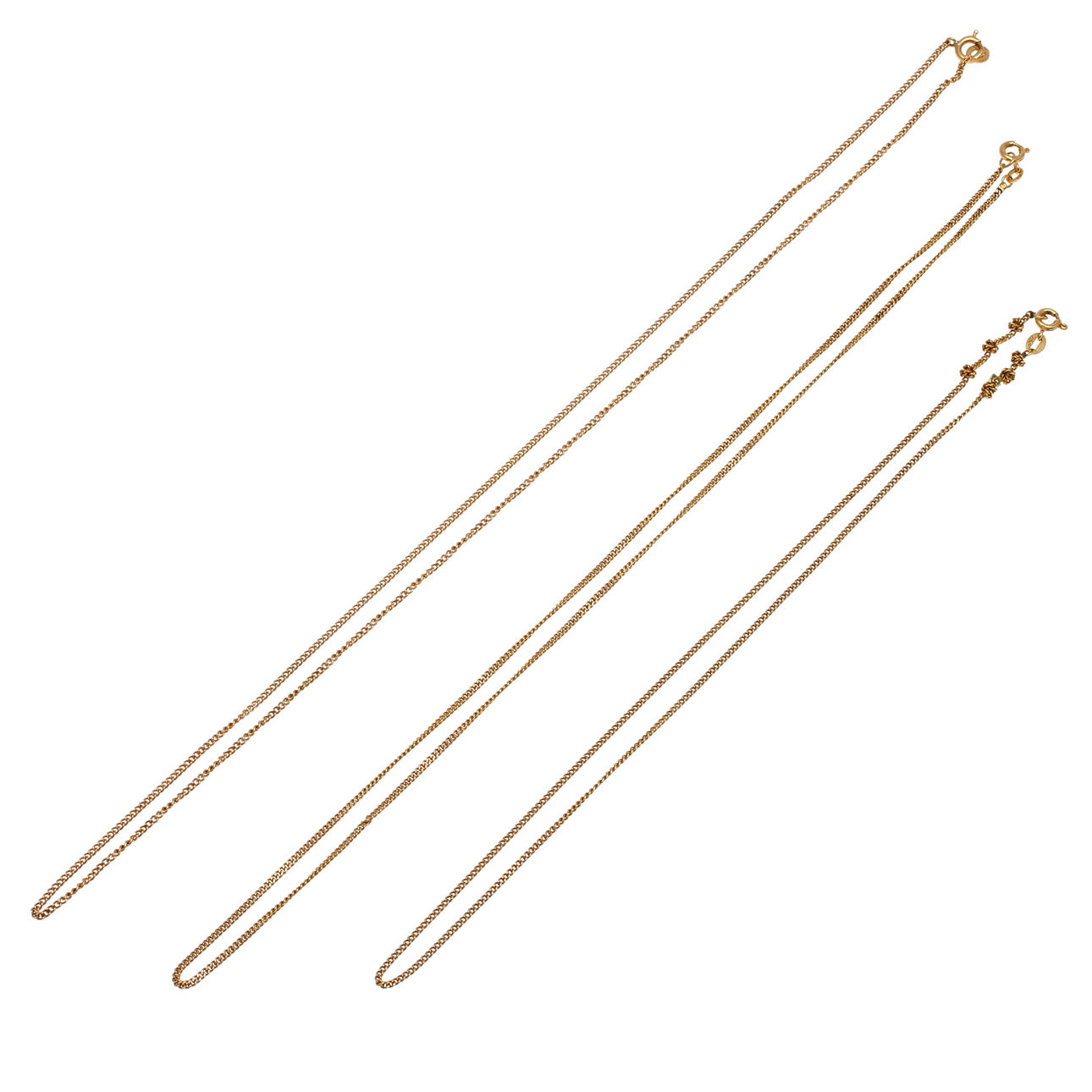 HALSBAND, 3 st, 18k guld, 11 gram.