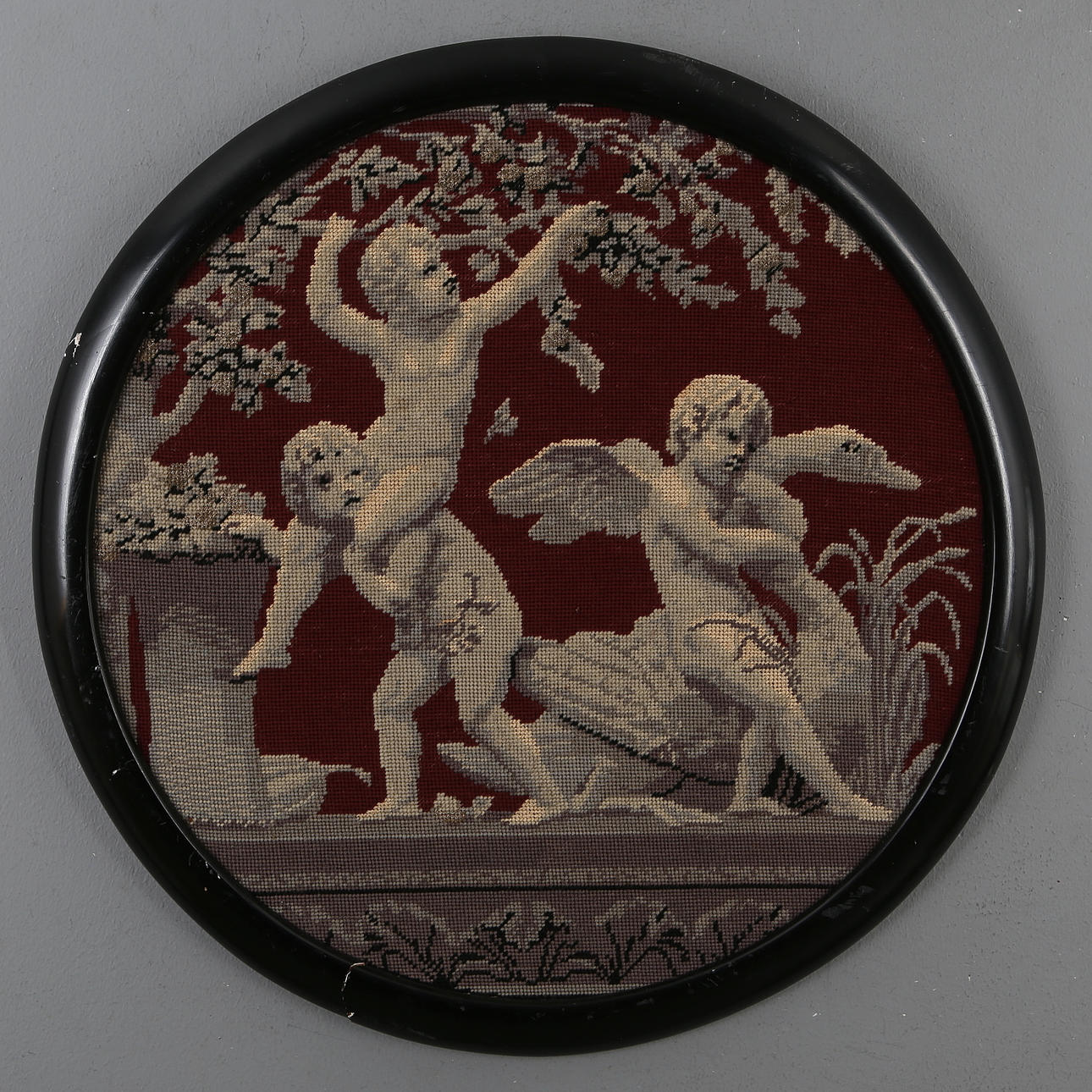 BRODERI, monterad i ram, 1900-tal.