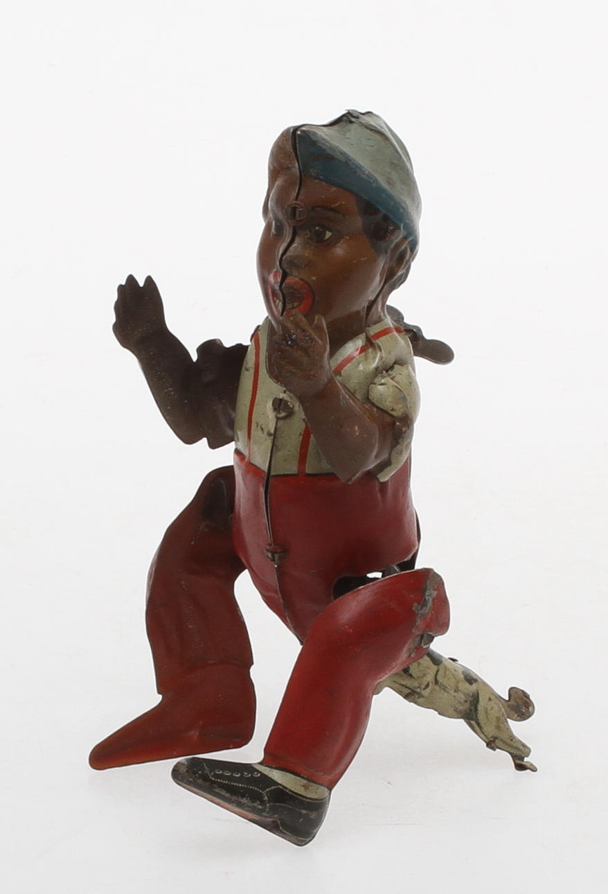 GÜNTHERMANN "Peter mit Hund", plåt, urverk, cirka 1910.