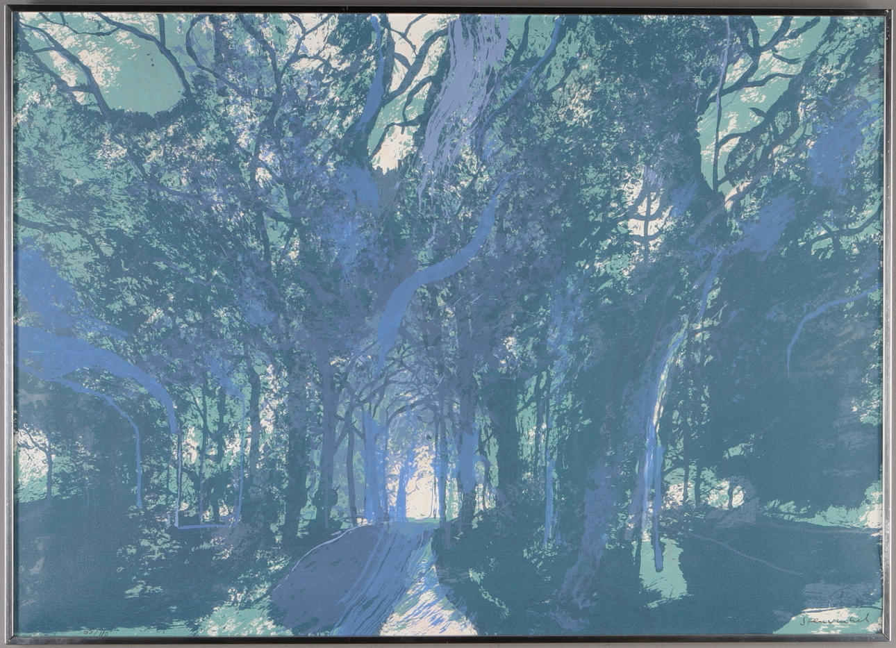 JAN STENVINKEL. Landskap med träd, litografi, signerad samt numrerad 65/110.