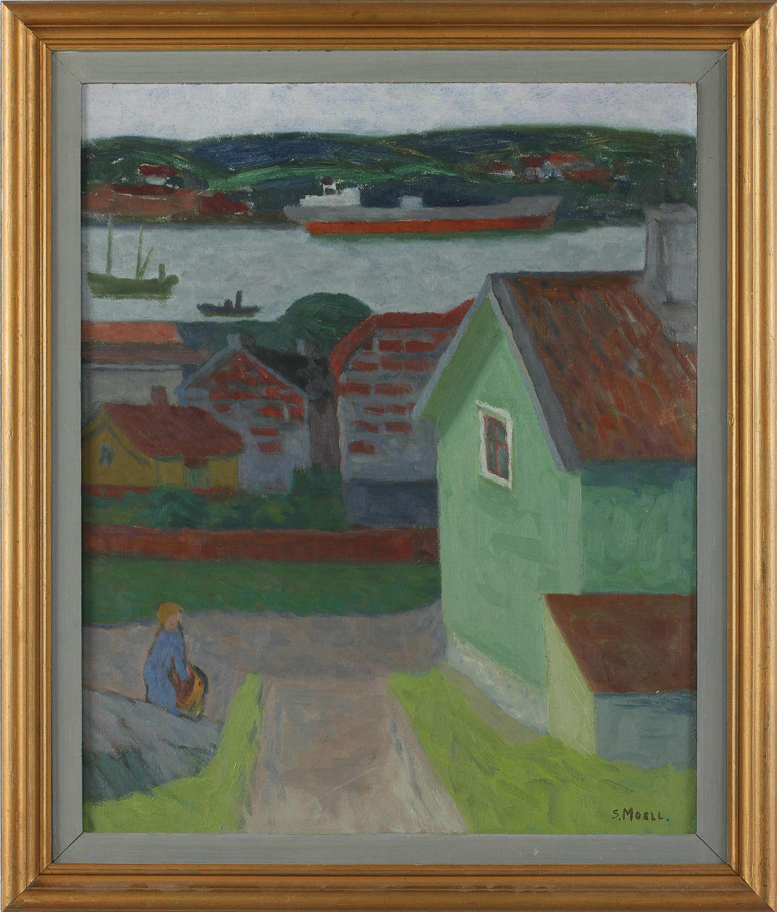 SVEN MOELL. Olja på pannå, signerad.