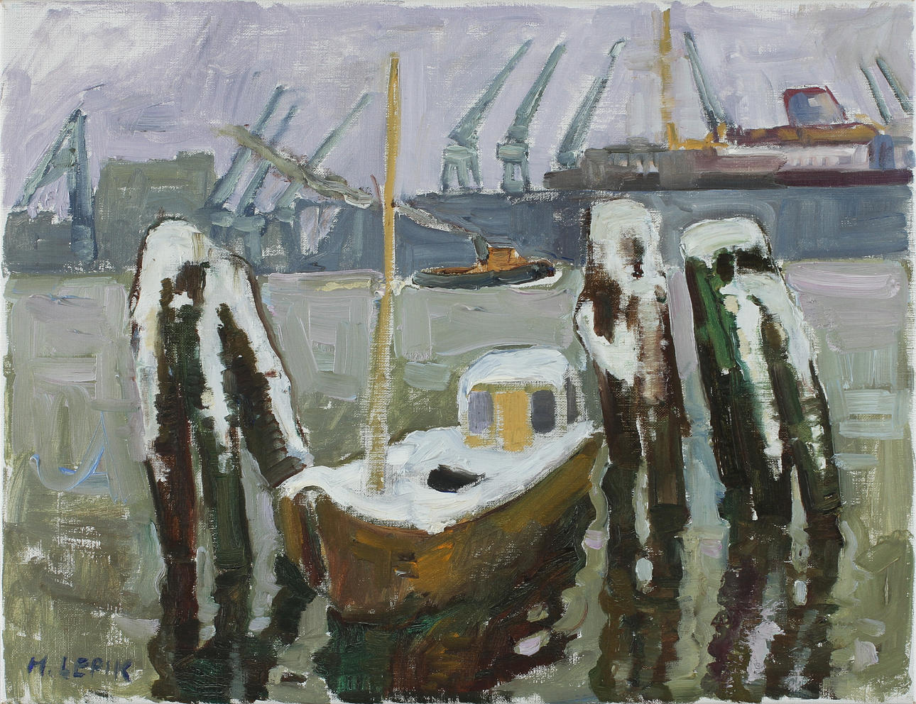 HUGO LEPIK. Olja på duk, signerad.