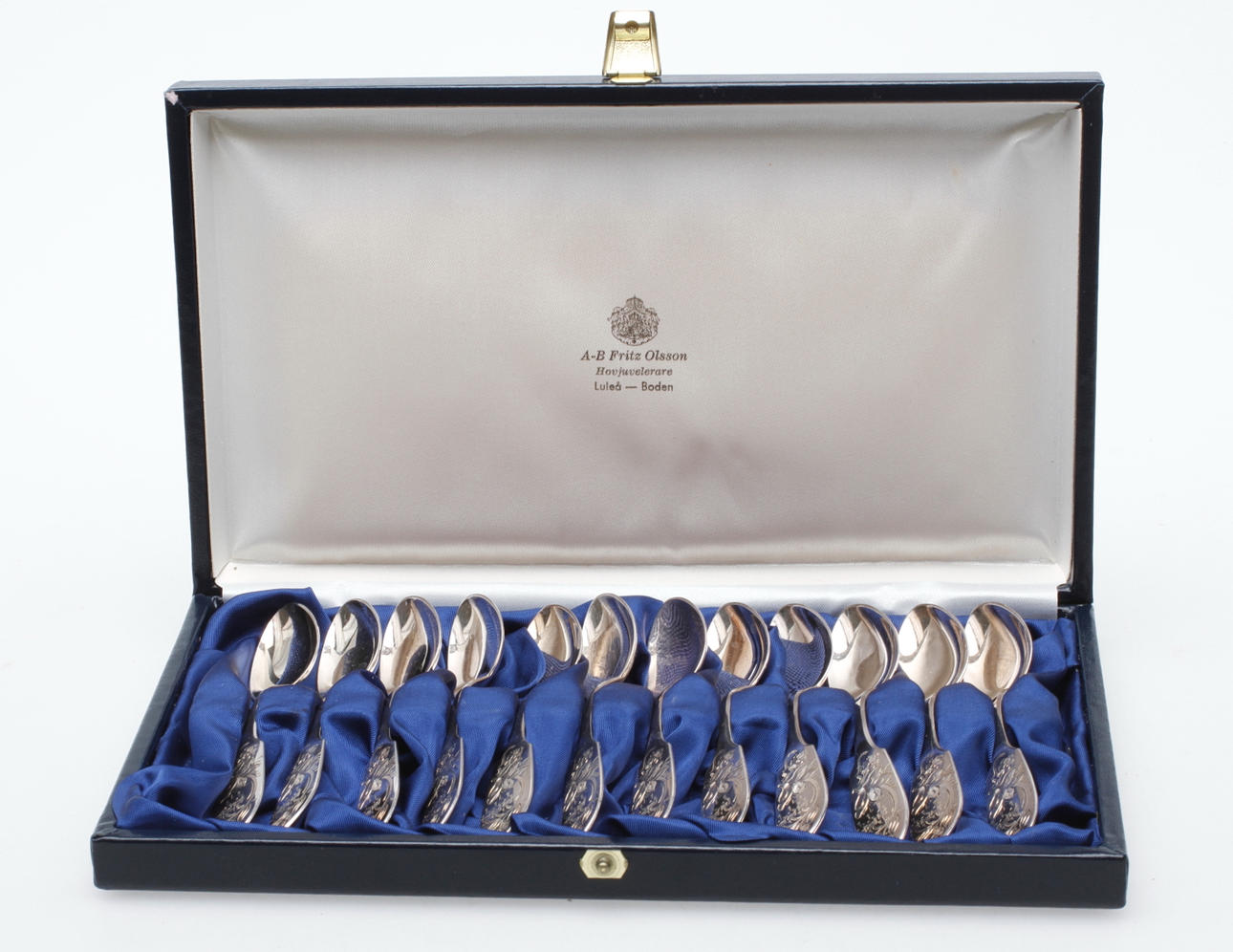 SKEDAR, 12 delar, silver, Fritz Olsson, Luleå, vikt ca 180 gram.
