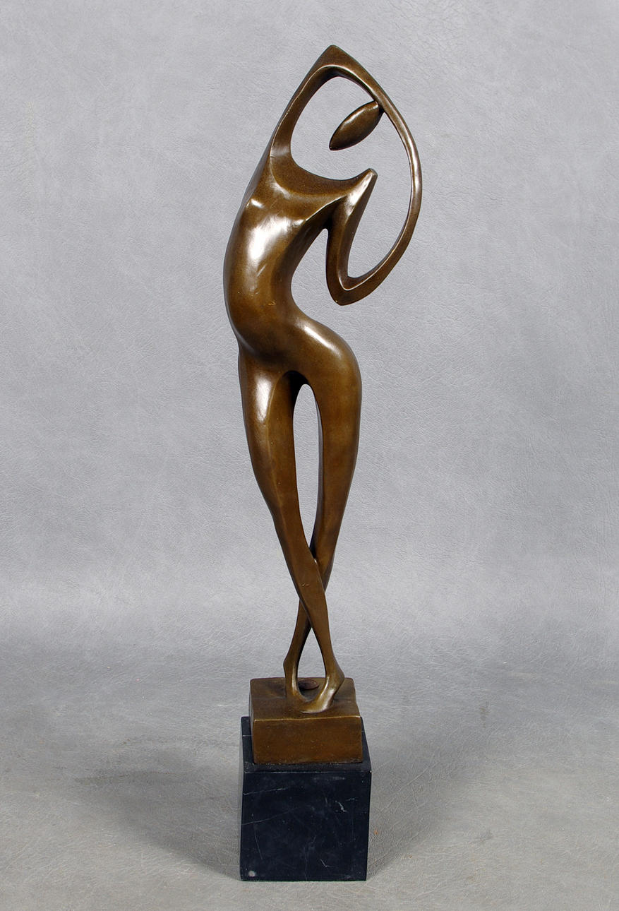 BRONSSKULPTUR, Max Milo, kvinna, signerad.
