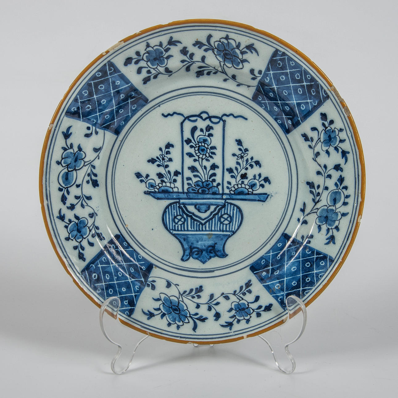 PLATE, porcelain, probably Delft 18th century.