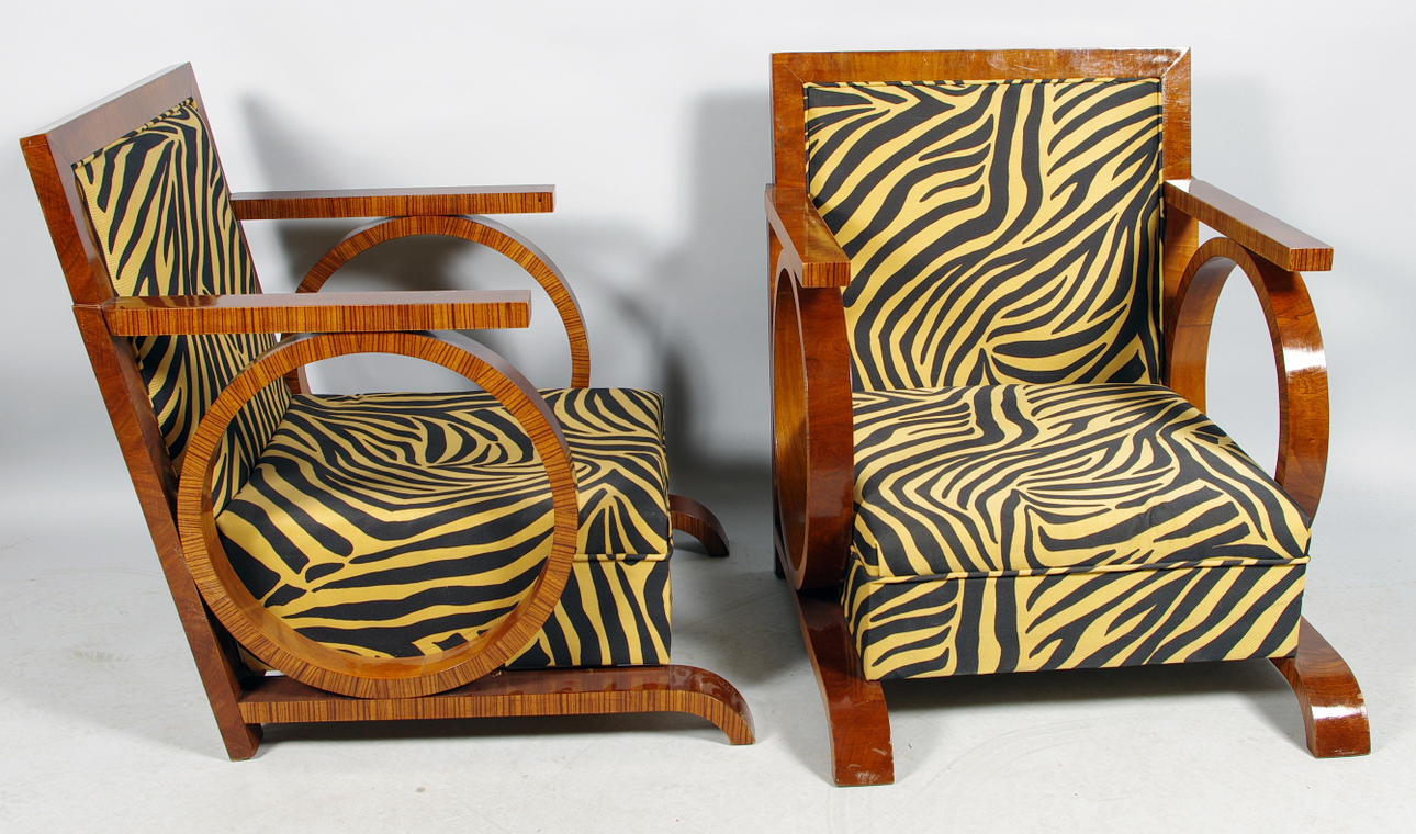 FÅTÖLJER, 1 par, Art Deco, mahogny.