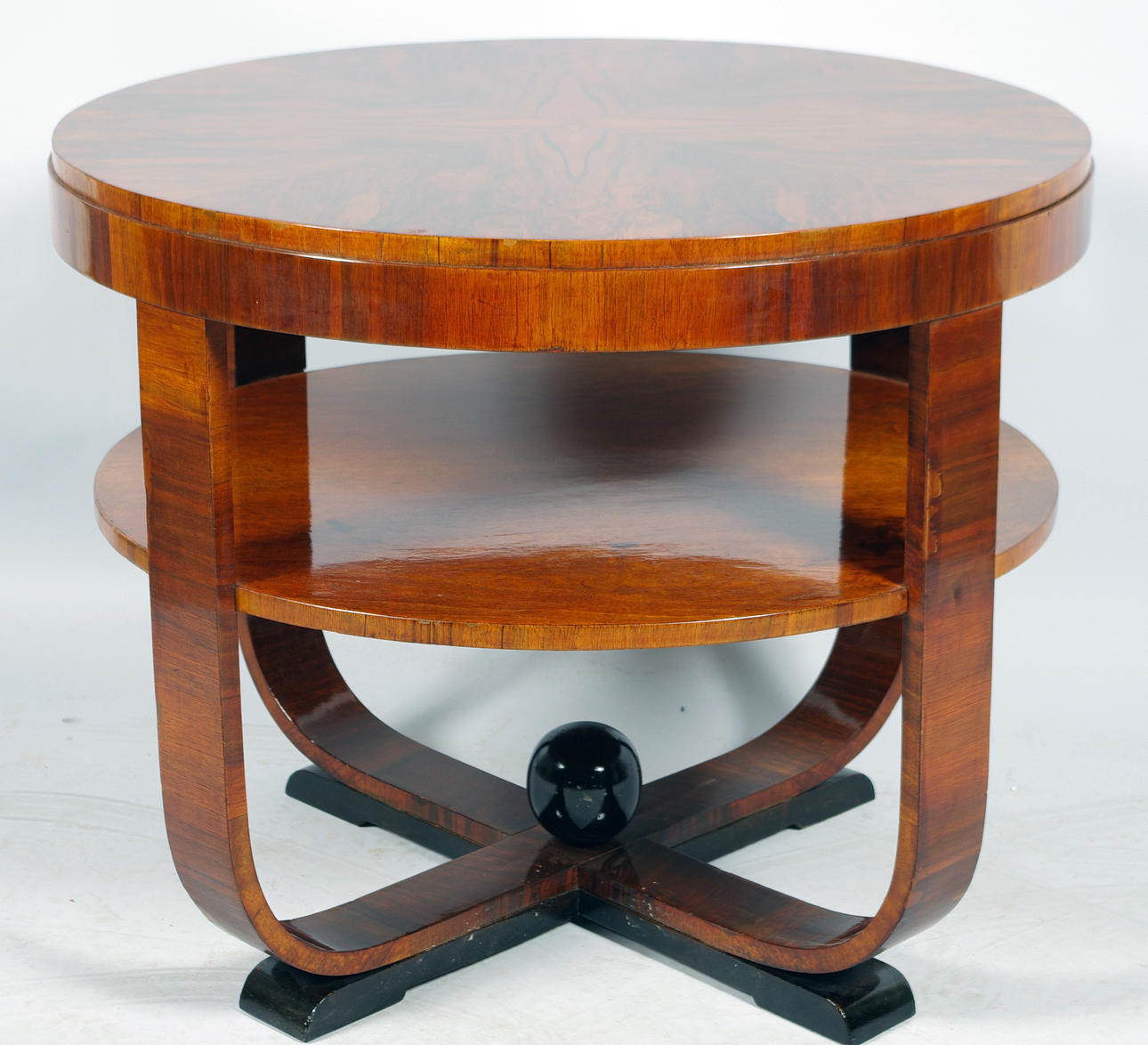 SOFFBORD MED HYLLA, mahogny, Art Deco.