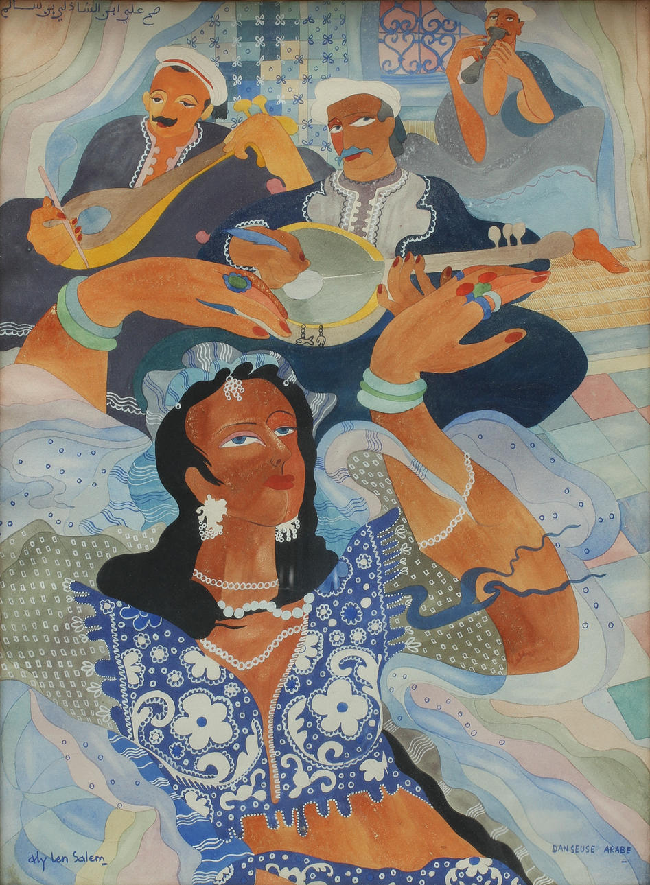 ALY BEN SALEM (1910-2001). "Danseuse Arabe". Gouache.