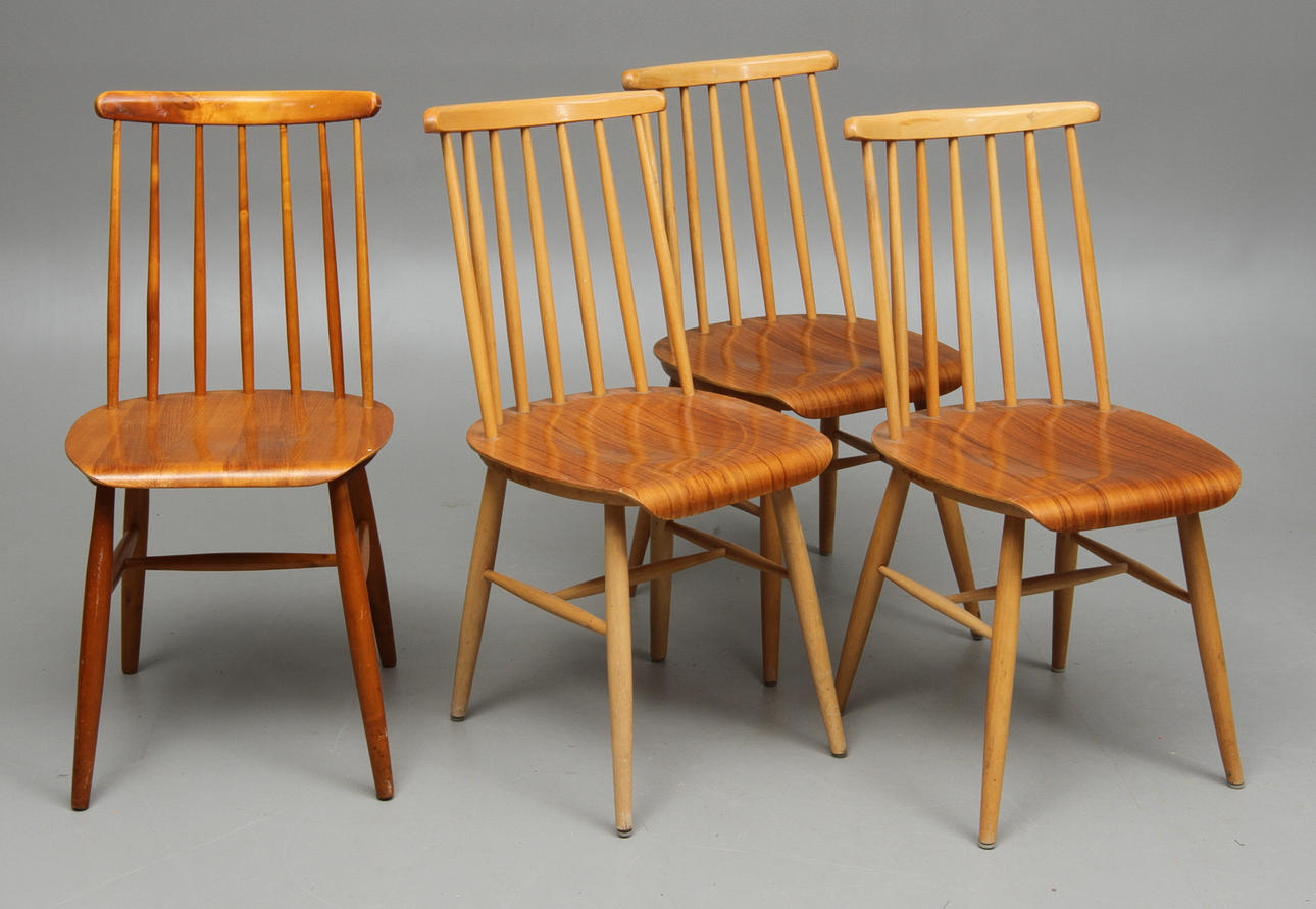 PINNSTOLAR, 4 st, snarlika, 1900-talets andra hälft.