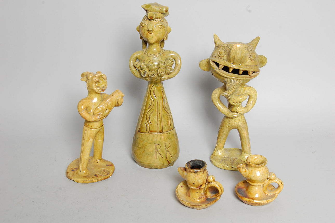 KERAMIK, 5 delar, Märkt RR.