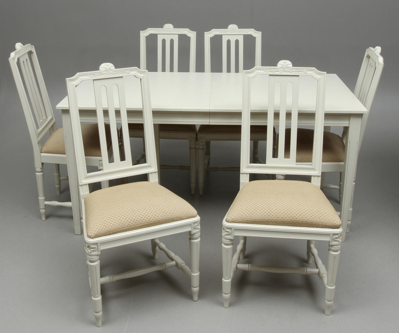 MATSALSGRUPP, 7 delar, gustaviansk stil, 1900-tal.