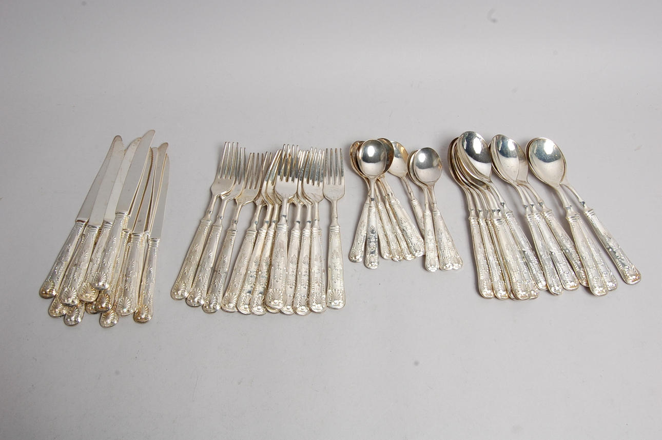 Bestick, nysilver, 47 delar.