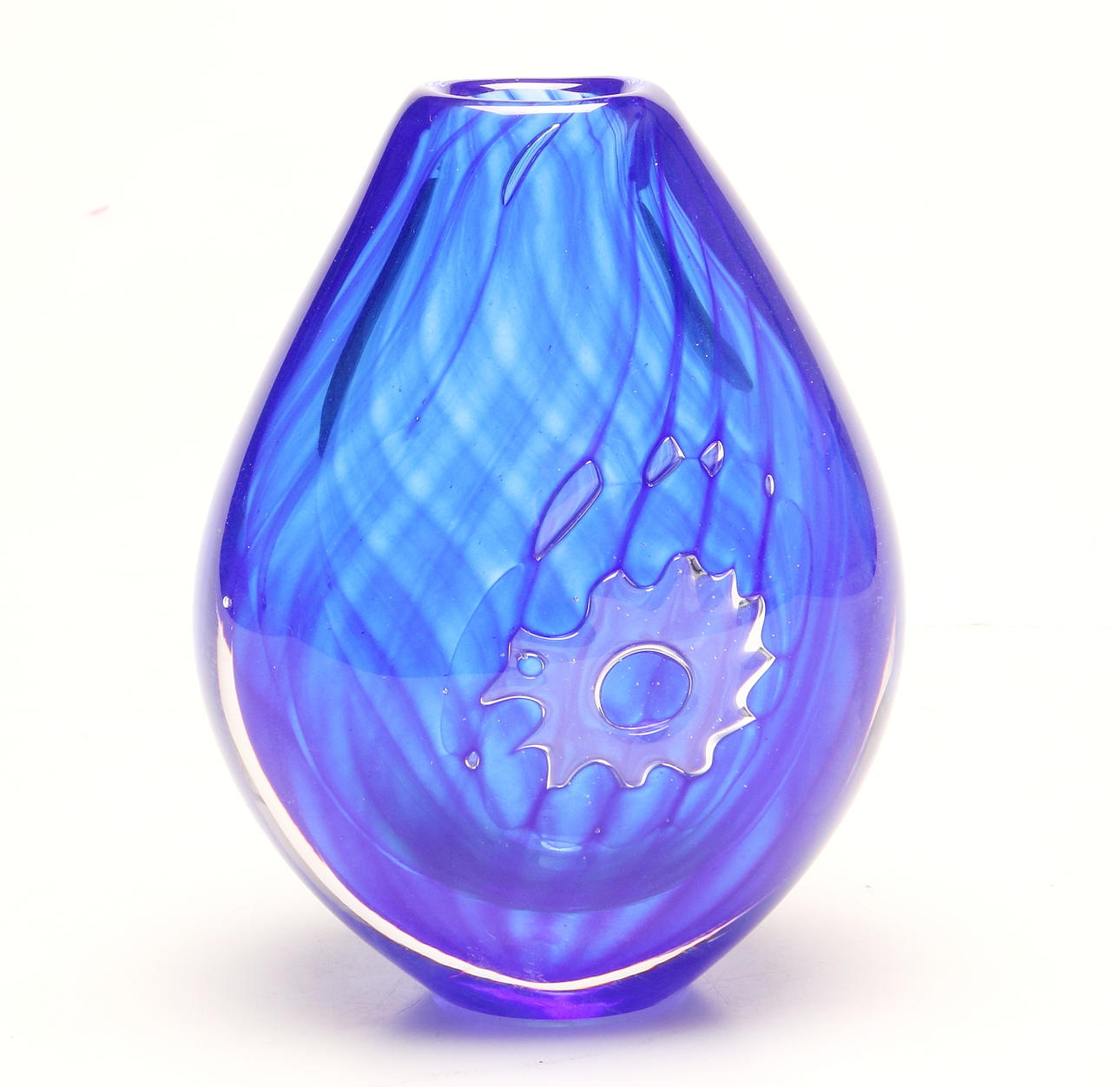 LARS HELLSTEN. Vase, glass, Orrefors, sample, 1900s.