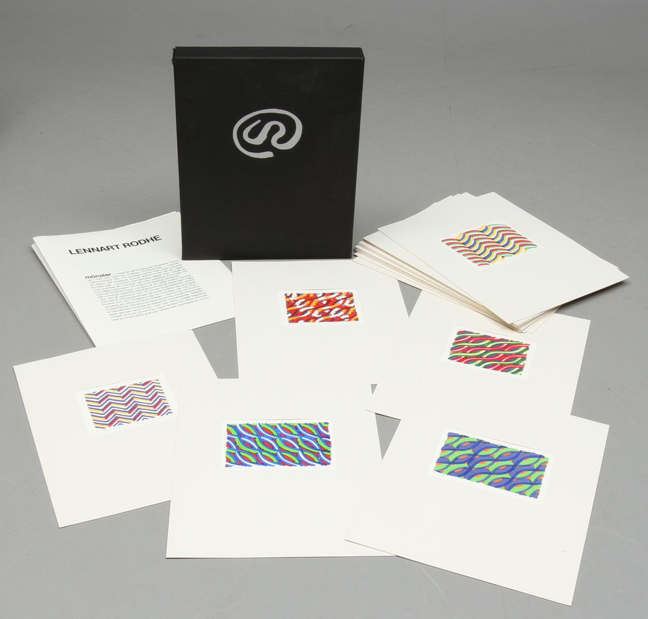 LENNART RODHE. Grafikportfölj, "Mönster", innehållandes 20 st, färgserigrafier, signerade och numrerade 35/50.