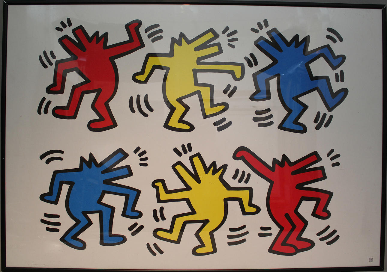 KEITH HARING. Figurer. Offsettryck. Osignerad.