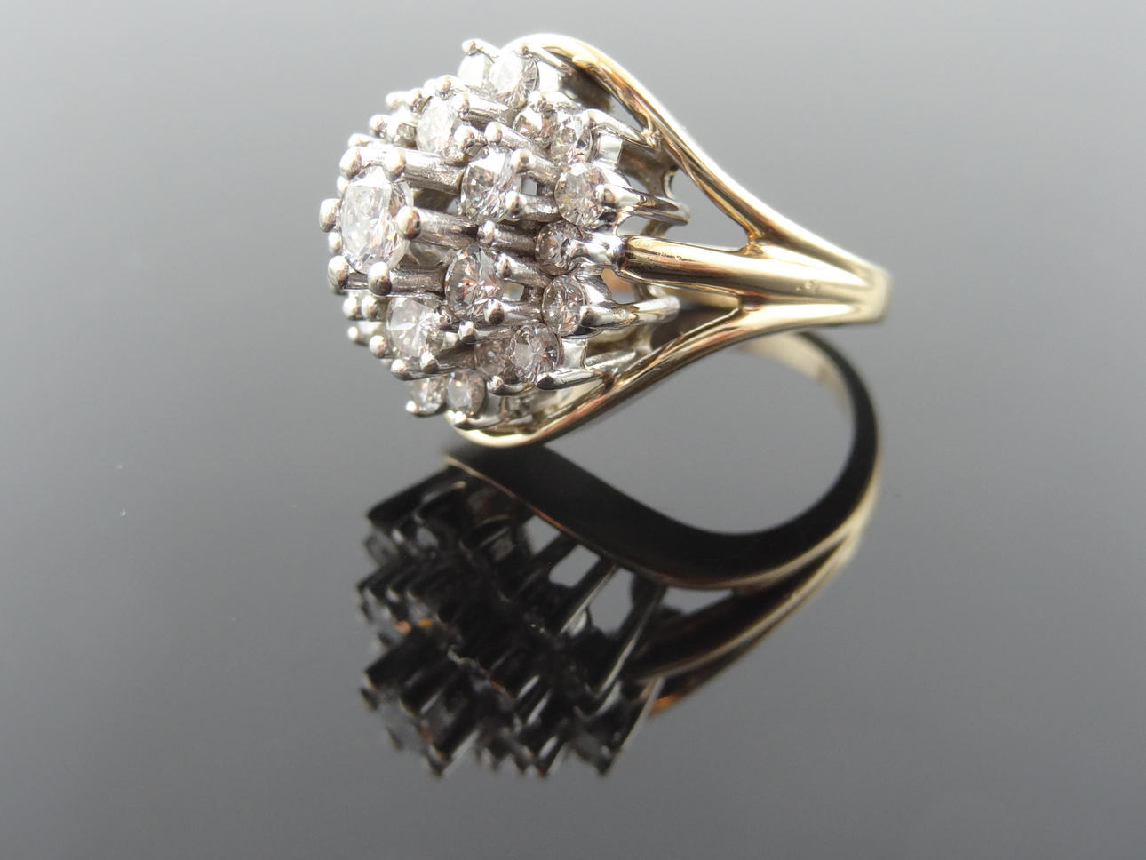 COCKTAIL DIAMOND RING 2,12cts 14k gold.
