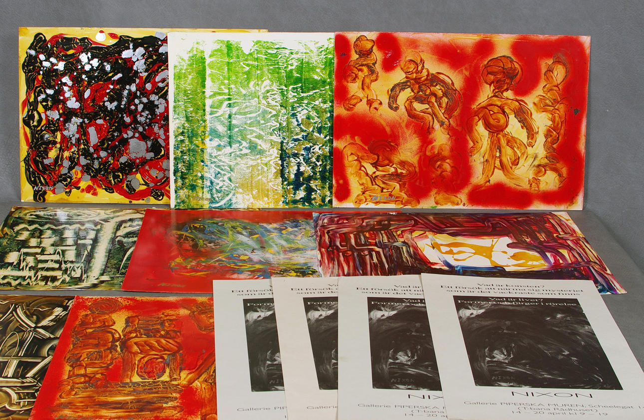 NIXON. kompositioner, 55 stycken samt 4 utställningsaffischer.