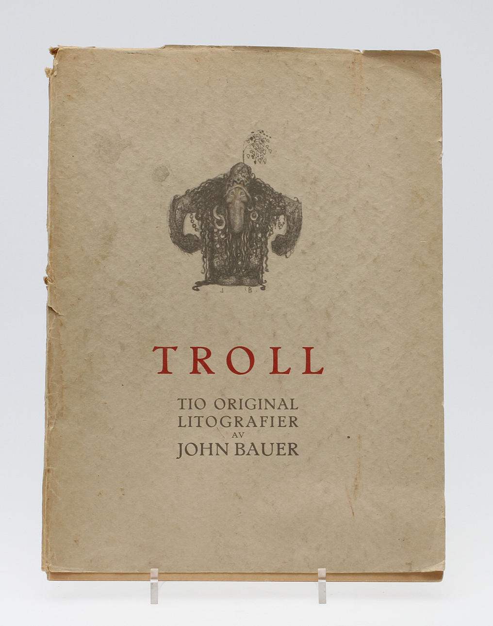 JOHAN BAUER. Bok, "Troll- tio original litografier av Johan Bauer".