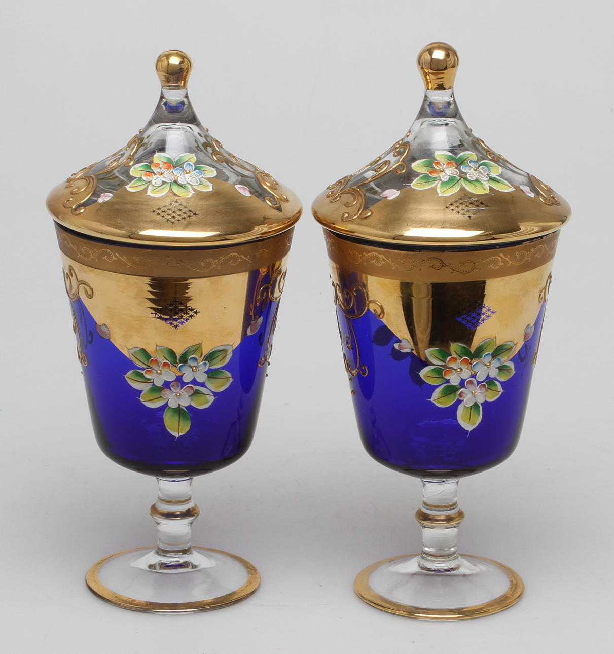 LOCKPOKALER, glas, 1 par, 1900-talets slut.