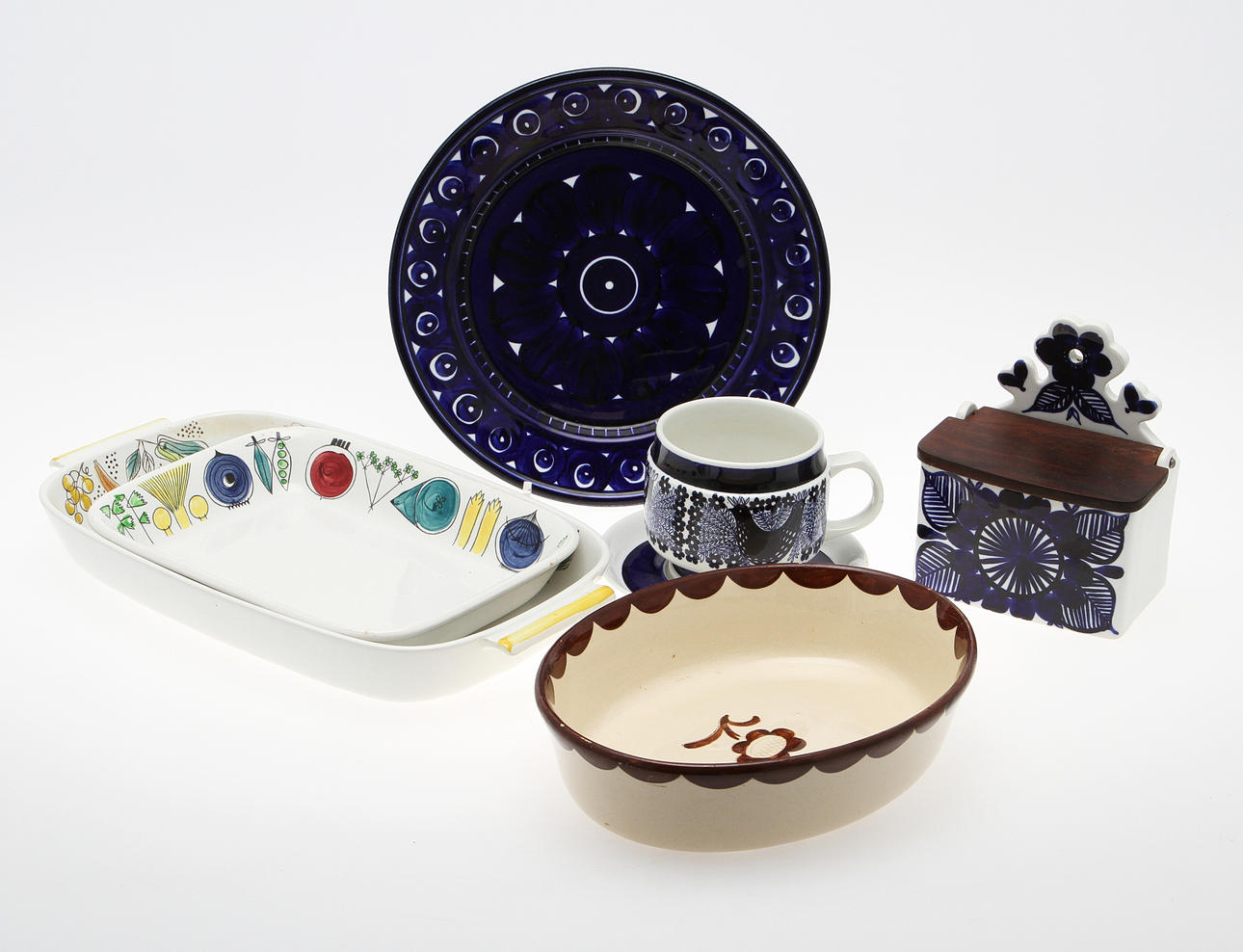 PORSLIN, 6 delar, Arabia, Rörstrand och Gustavsberg.