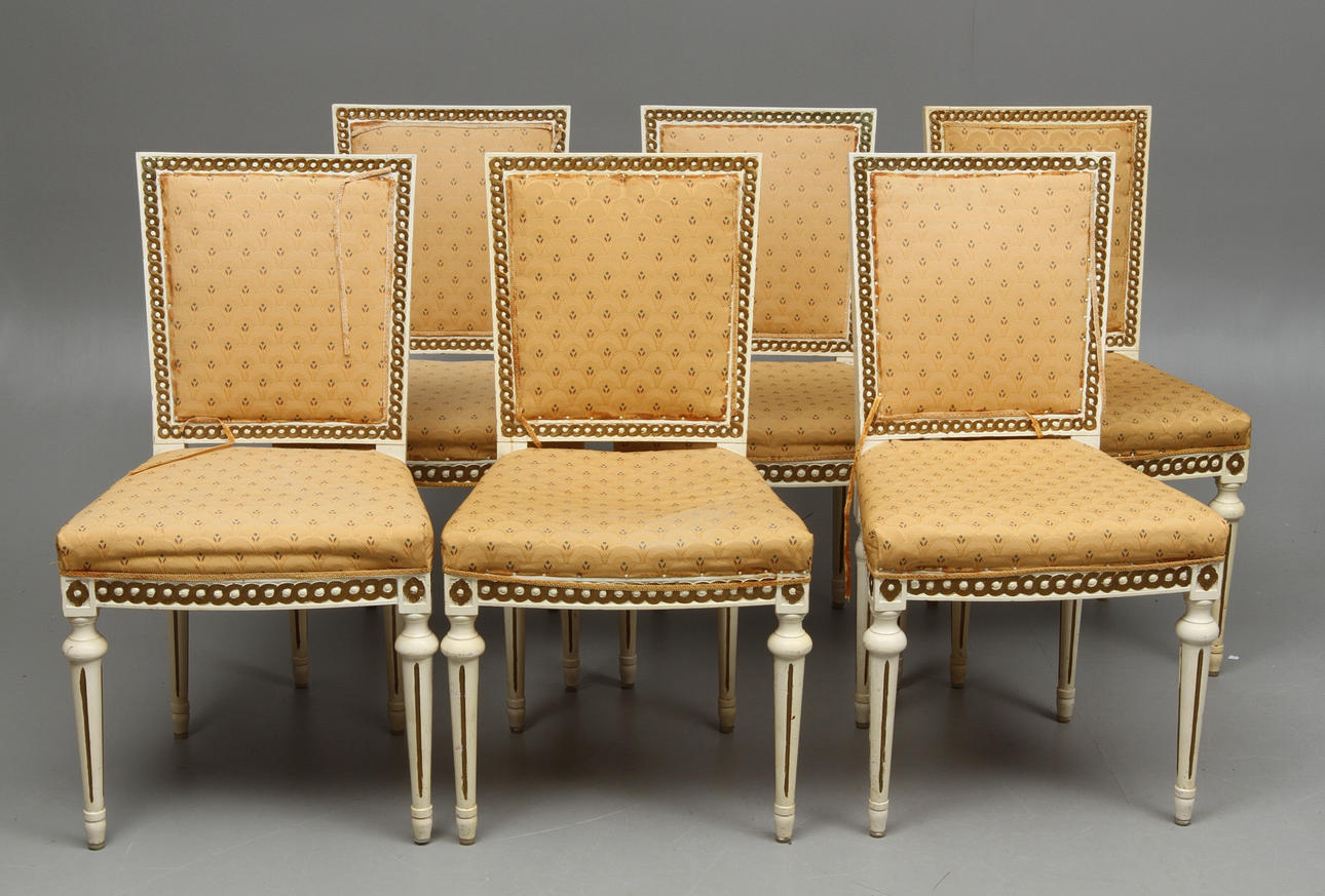 STOLAR, 6 st, gustaviansk stil, 1900-tal.