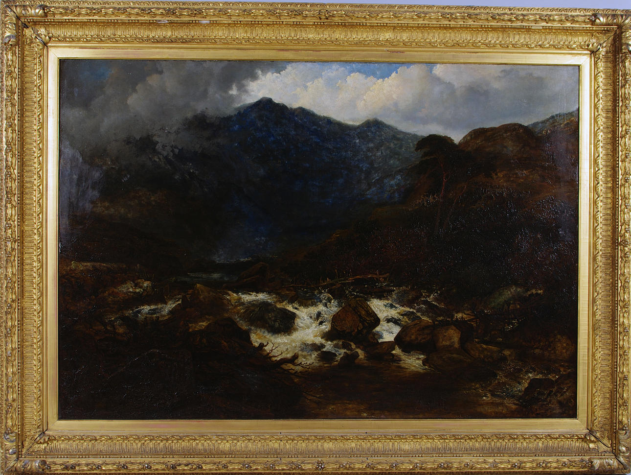 OKÄND KONSTNÄR. fors, troligen England, 1800-tal, olja på duk.