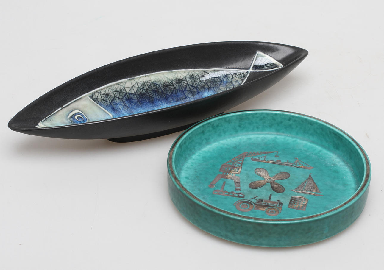 SKÅL samt SKÅLFAT, stengods, Bengtsson Rörstrand samt "Argenta" Gustavsberg.