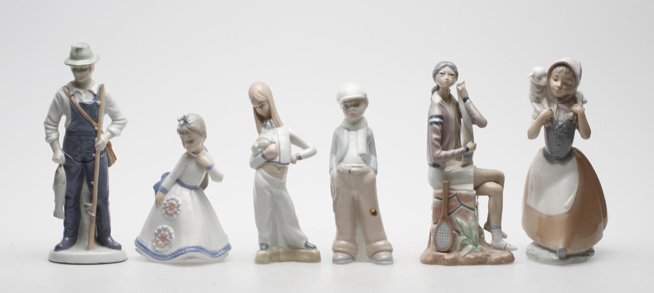 SPANSKA FIGURINER, 6 st, 1900 tal.