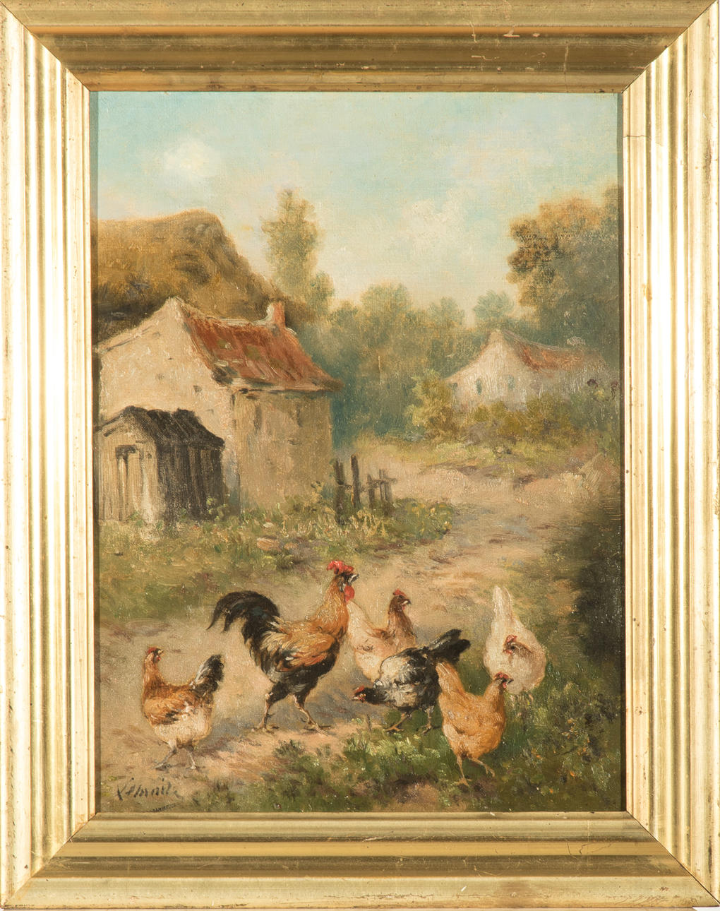LOUIS-MARIE LEMAIRE. chicken yard.