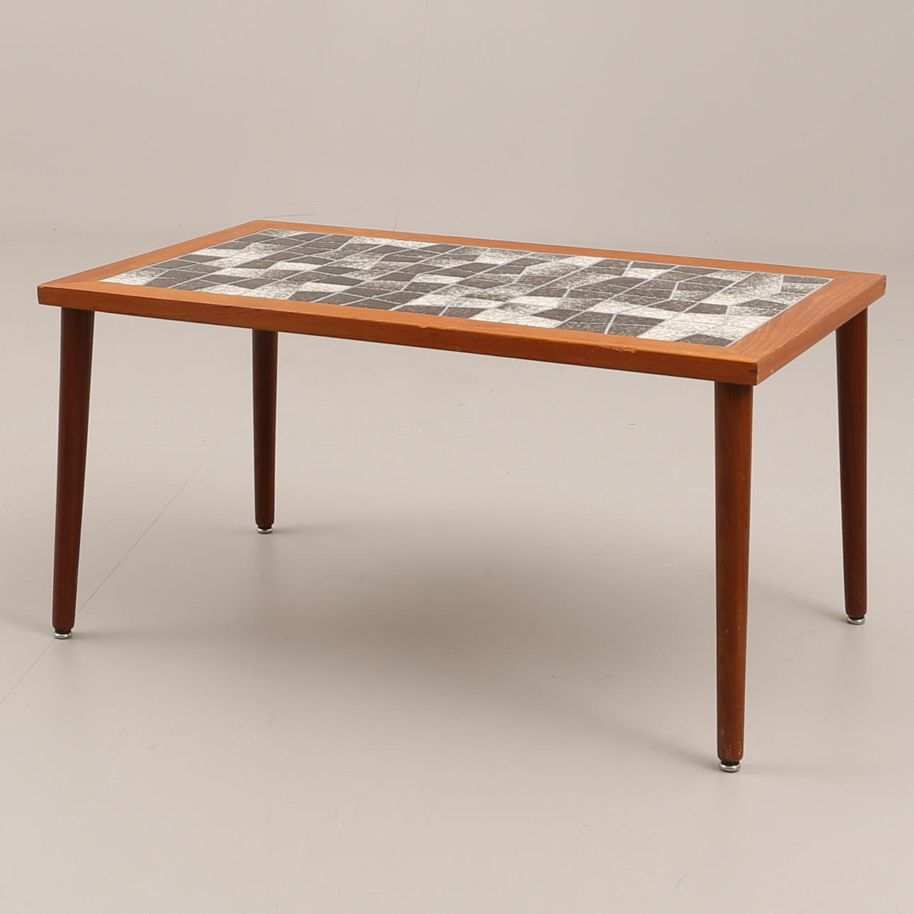 FLOWER TABLE, teak and tiles.