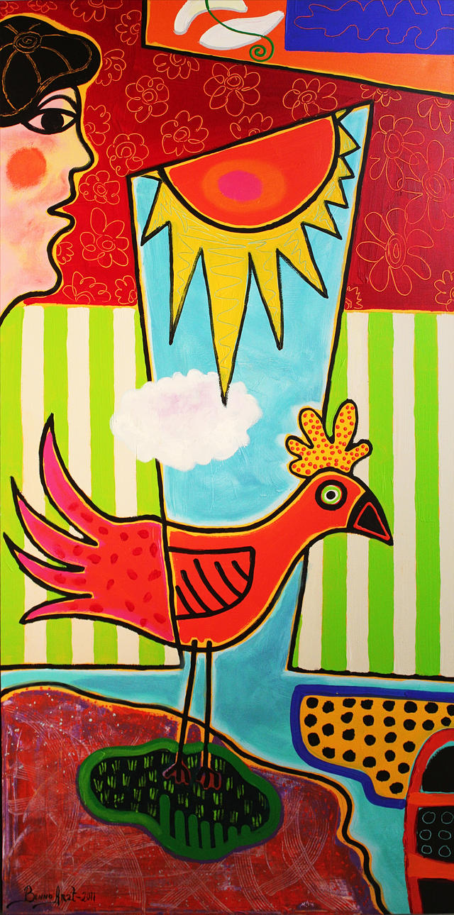 BENNO ARZT. Solstrålar. Akryl på duk. Signerad.