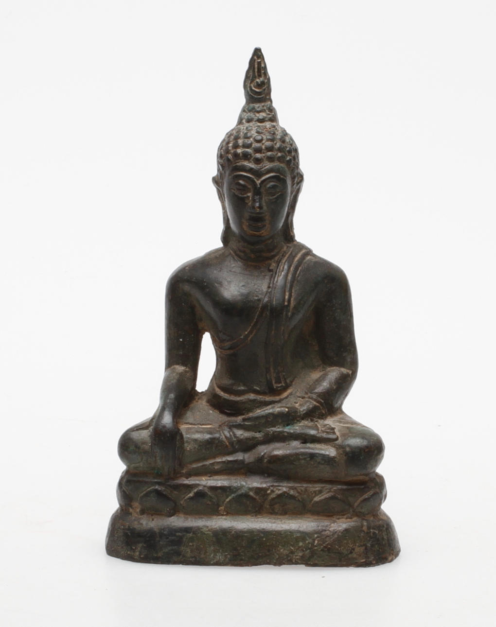 BUDDHA, Orientalisk, Mörkpatinerad brons.