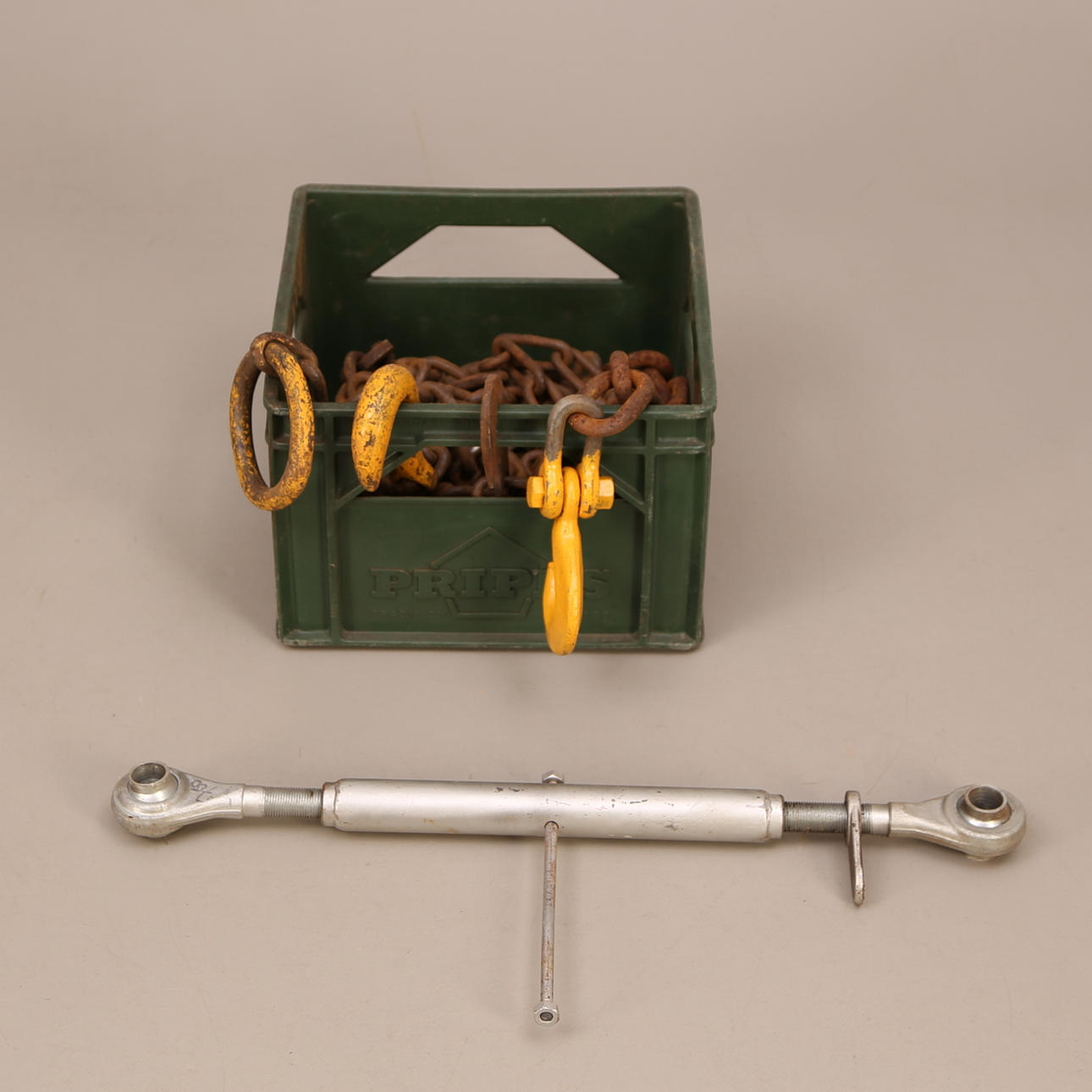 KÄTTINGAR, 7 st + TRYCKSTÅNG till traktor.