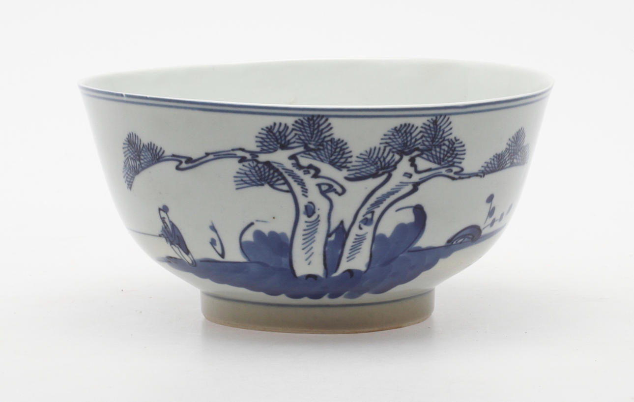 SKÅL, blåvit dekor, Kina.