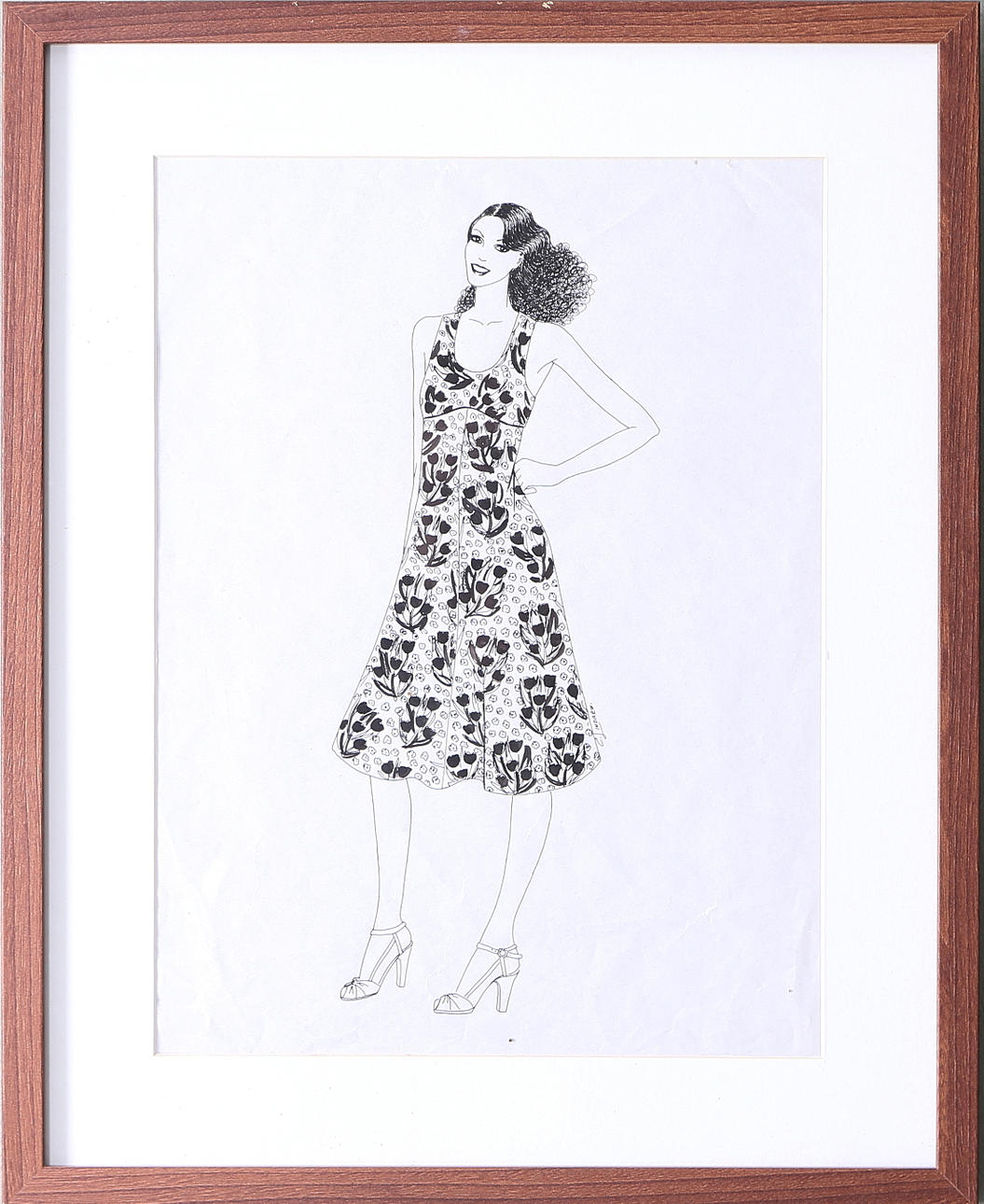 CHRISTER LINDARW. Teckning, modell, signerad.