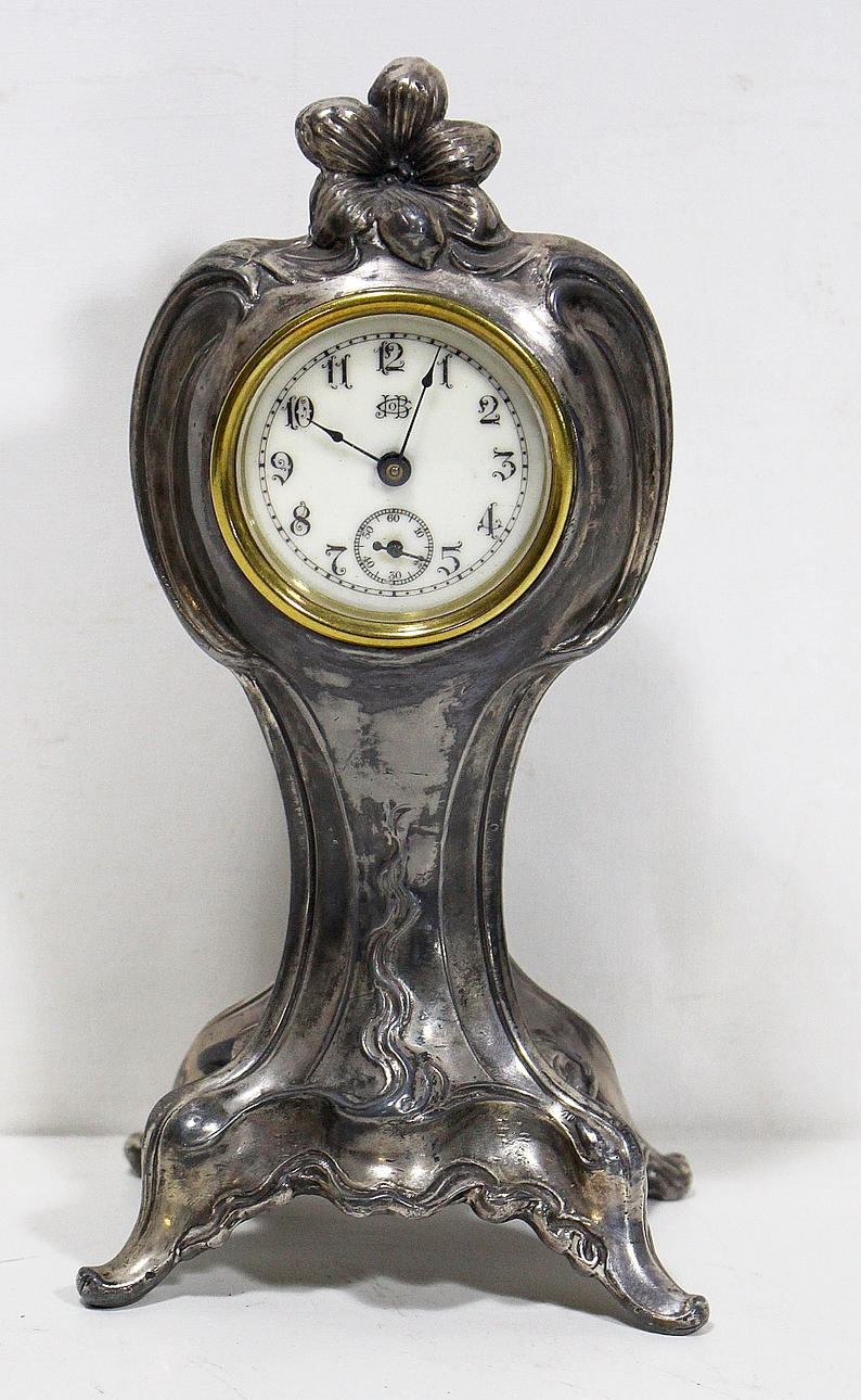 TABLE CLOCK, metal, Jennings Brothers, USA.