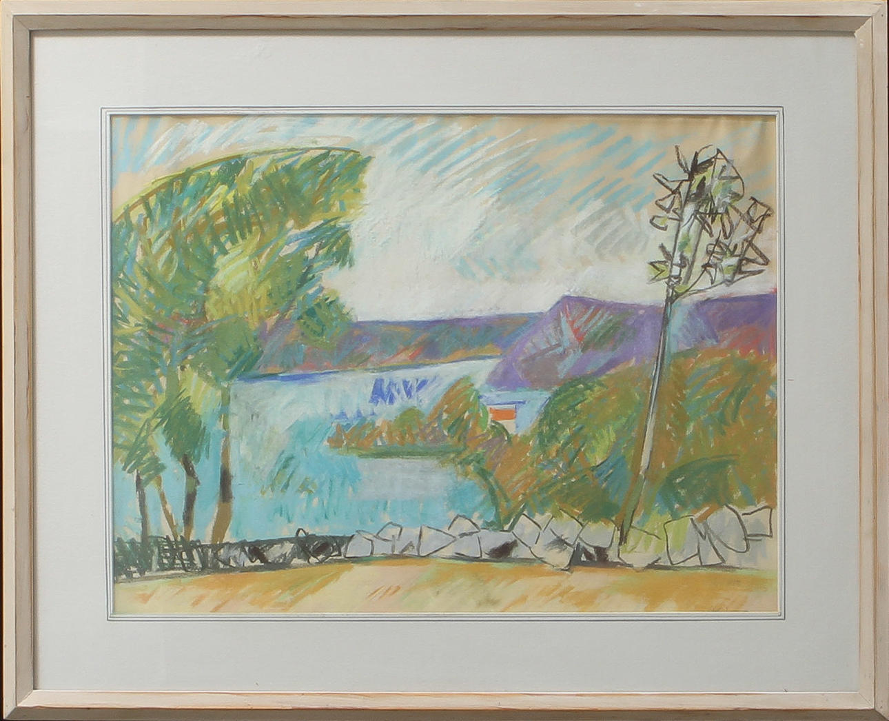 KNUT IRWE. West coast view, pastel, signed.