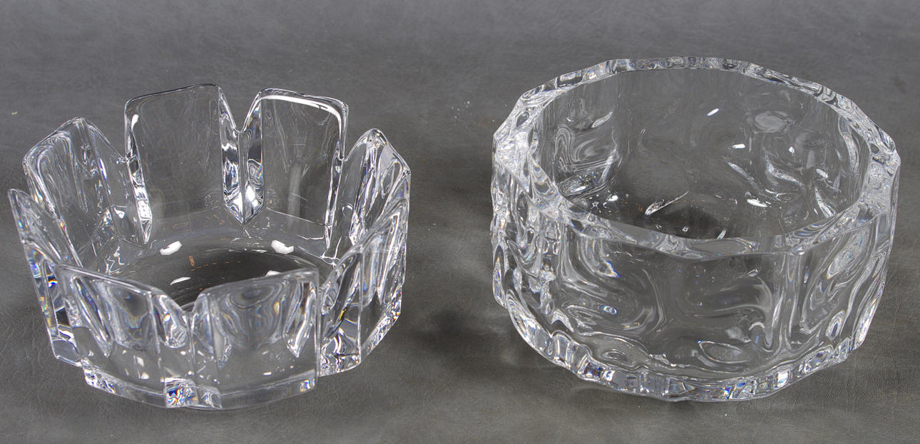 KRISTALLSKÅLAR, 2 stycken, Orrefors.