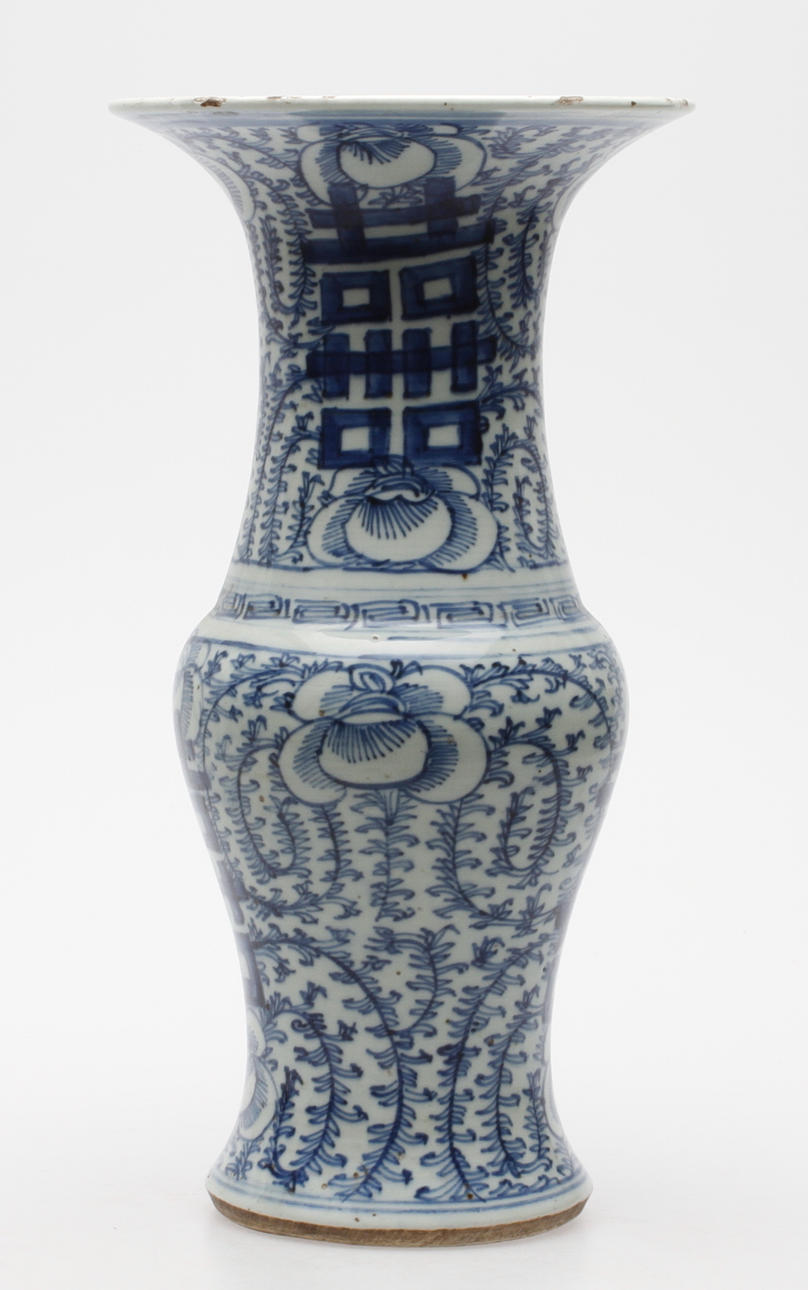 VAS, blåvit dekor, Kina, 1700/1800 tal.