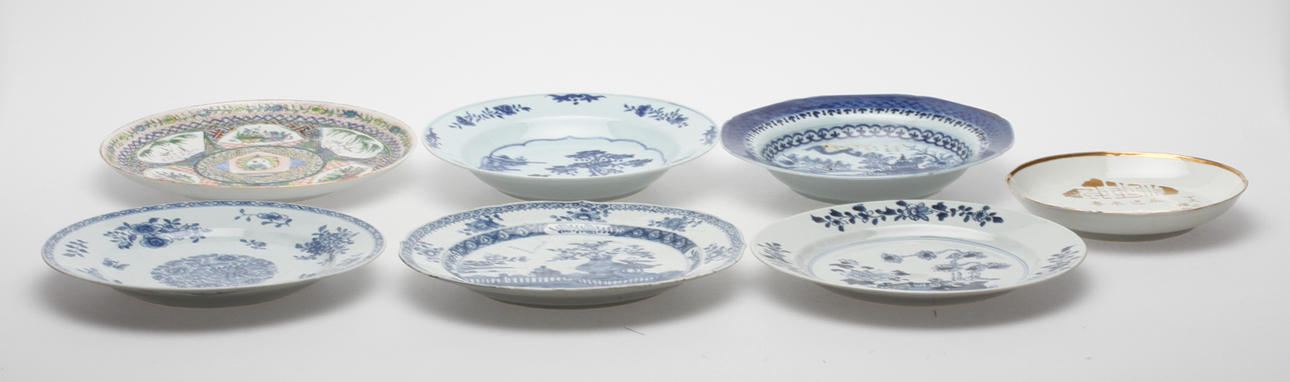 TALLRIKAR, 6 st, Ostindiska 1700-1800 tal.